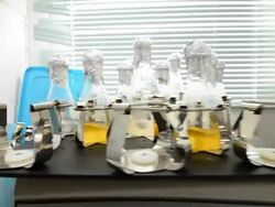 shacking the liquid in laboratory Stock Footage