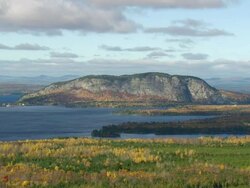 WS ARIEAL View of Green peak and Moosehead lake / Maine, United States Stock Footage