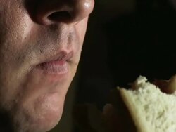 Eating sandwich Stock Footage