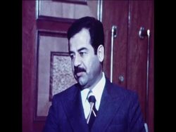 SYND 23 1 78 SPANISH MINISTER OF TRADE MEETS SADDAM HUSSEIN IN BAGHDAD News Clip