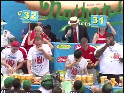 Reigning champ Joey Chestnut takes on six-time titleholder Takeru Kobayashi in Coney Island's annual hot-dog eating contest. News Clip