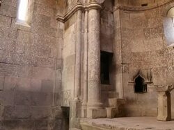 Goshavank monastery, altar in Saint Gregory church Stock Footage