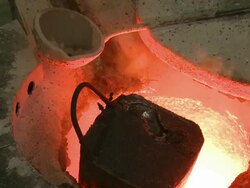 CU View of Raw steel melting in hot furnace / Langenfeld, North Rhine-Westphalia, Germany Stock Footage