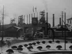 Kim Il Sung visits North Korean factory Stock Footage