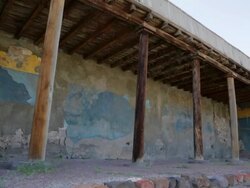 Yerevan, Erebuni castle, outer portico-post Stock Footage