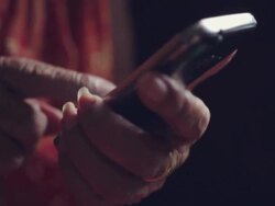 beautiful female elder hands using smartphone close up Stock Footage