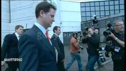 Nick Clegg and wife departing vote count News Clip