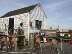 Dock House on Pier Stock Footage
