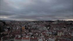 Lisbon Town Day to Night Timelapse Stock Footage