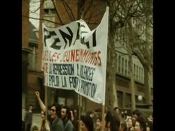 SYND 19-3-72 COMMUNIST STUDENTS DEMONSTRATION IN SUPPORT OF RENAULT WORKERS News Clip