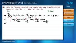 Solving Linear Equations Using Elimination Method Instructional Video