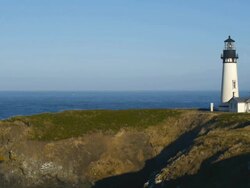 Yaquina Head Lighthouse in Oregon USA Stock Footage