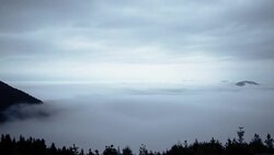Time-lapse of bed of clouds in misty mountain scenery in Northern Turkey. Stock Footage