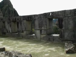WS Stone wall at Temple of three windows / Machu Picchu, Peru Stock Footage
