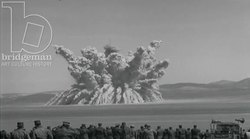 Operation Teapot nuclear explosive test ("Effects Sub-surface"), Nevada Test Site, USA, 23rd March 1955 Stock Footage