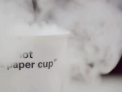 hot water in ceramic cup Stock Footage