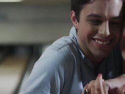 Couple enjoying Bowling Stock Footage