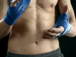 HD Super Slow-Mo: Gymnast Clapping Hands In Chalk Stock Footage