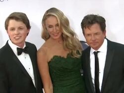 Sam Fox, Tracy Pollan, Michael J. Fox at 64th Primetime Emmy Awards - Arrivals on 9/23/12 in Los Angeles, CA. (Footage by WireImage Video/Getty Images Entertainment Video)  Stock Footage