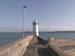 WS Lighthouse of Camaret / Camaret-sur-Mer, Brittany, France Stock Footage
