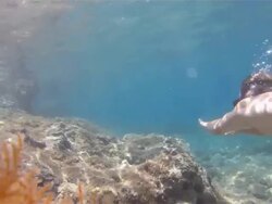 HD SLOW MOTION: Beautiful Snorkeling In Shallow Water Stock Footage