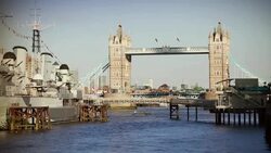 Tower Bridge in London, England Stock Footage