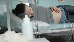 pregnant woman on the medical examination Stock Footage
