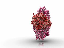 CU View of flu virus neuraminidase molecular structure / Oxford, Oxon, United Kingdom Stock Footage