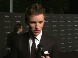 INTERIVEW - Eddie Redmayne at 2014 LACMA Art+Film Gala Honoring Barbara Kruger And Quentin Tarantino Presented By Gucci Stock Footage
