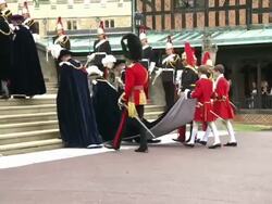 The Queen's entering St George's Chapel News Clip