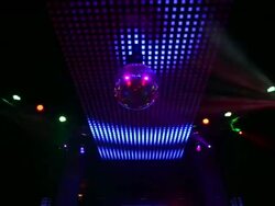HD Ceiling lights with disco ball (loopable) Stock Footage