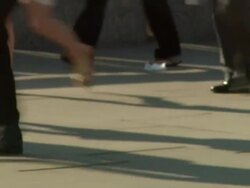 London Bridge commuters Olympic London General Views Stock Footage