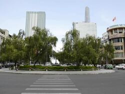 WS View of traffic moving at Central Ho Chi Minh / Ho Chi Minh, Vietnam Stock Footage