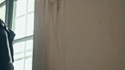 Despaired woman trapped in the house Stock Footage