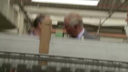 The Prince of Wales visits Abraham Moon and Sons' vertical woollen mill. News Clip