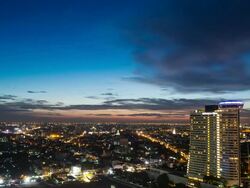 Cityscape in sunset Stock Footage