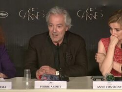 INTERVIEW: Pierre Arditi on acting in this movie at Vous N'avez Encore Rien Vu (You Haven't Seen Anything Yet) Press Conference: 65th Cannes Film Festival on May 21, 2012 in Cannes, France (Footage by WireImage Video/Getty Images) Stock Footage