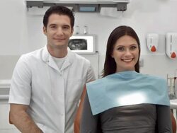 HD DOLLY: Portrait Of A Male Dentist And Patient Stock Footage