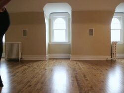 WS Dancer practicing his ballet steps in dance studio / Chicago, Illinois, USA Stock Footage