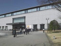 WS People walking near Heiseikan at Tokyo national museum / Tokyo, Tokyo-To, Japan Stock Footage