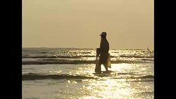 Fishermen in Gabon casting nets News Clip