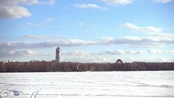 Kite skiing in winter Stock Footage