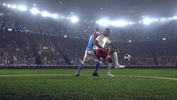 Soccer player gives a pass Stock Footage