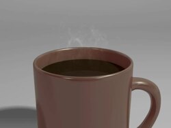 Pull out of a steaming coffee mug. 3D animation. Stock Footage