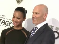 Zoe Saldana at The Book Of Mormon Los Angeles Opening Night Stock Footage