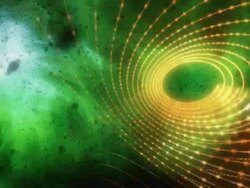 Chaos motion group luminous curves in space Stock Footage
