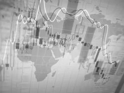 Declining Financial Charts Loop Stock Footage