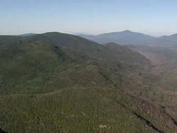 WS AERIAL PAN Shot of mountain rang at Adirondacks park / New York, United States Stock Footage