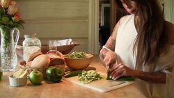 Making Salad 2 Stock Footage