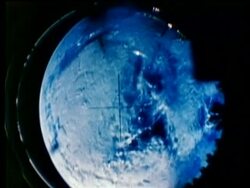 Earth seen through Mercury Atlas periscope Stock Footage